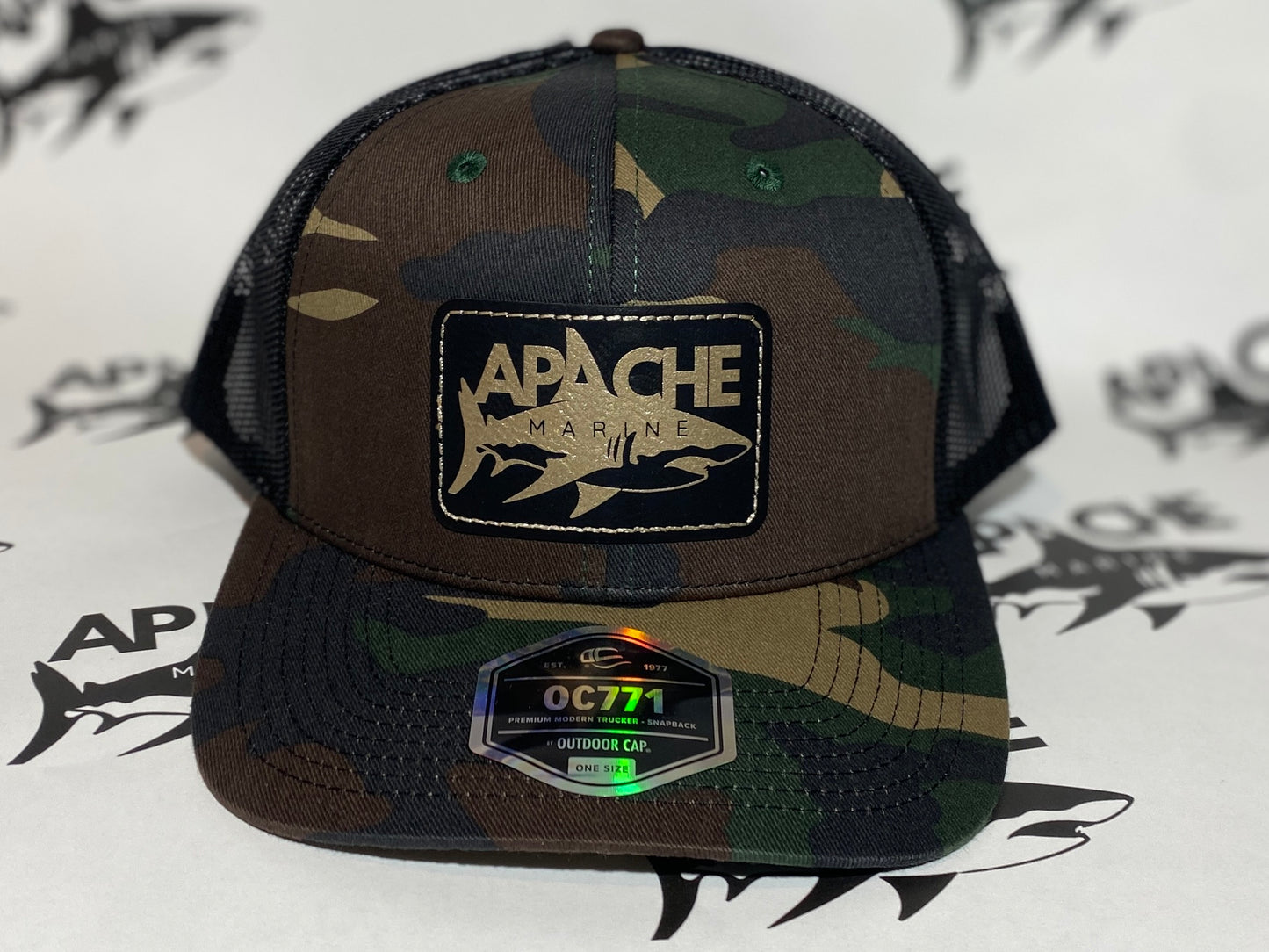 Camo Apache Marine Hat (shark edition)