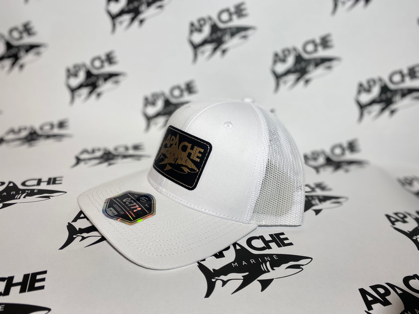 White Apache Marine Hat (shark edition)
